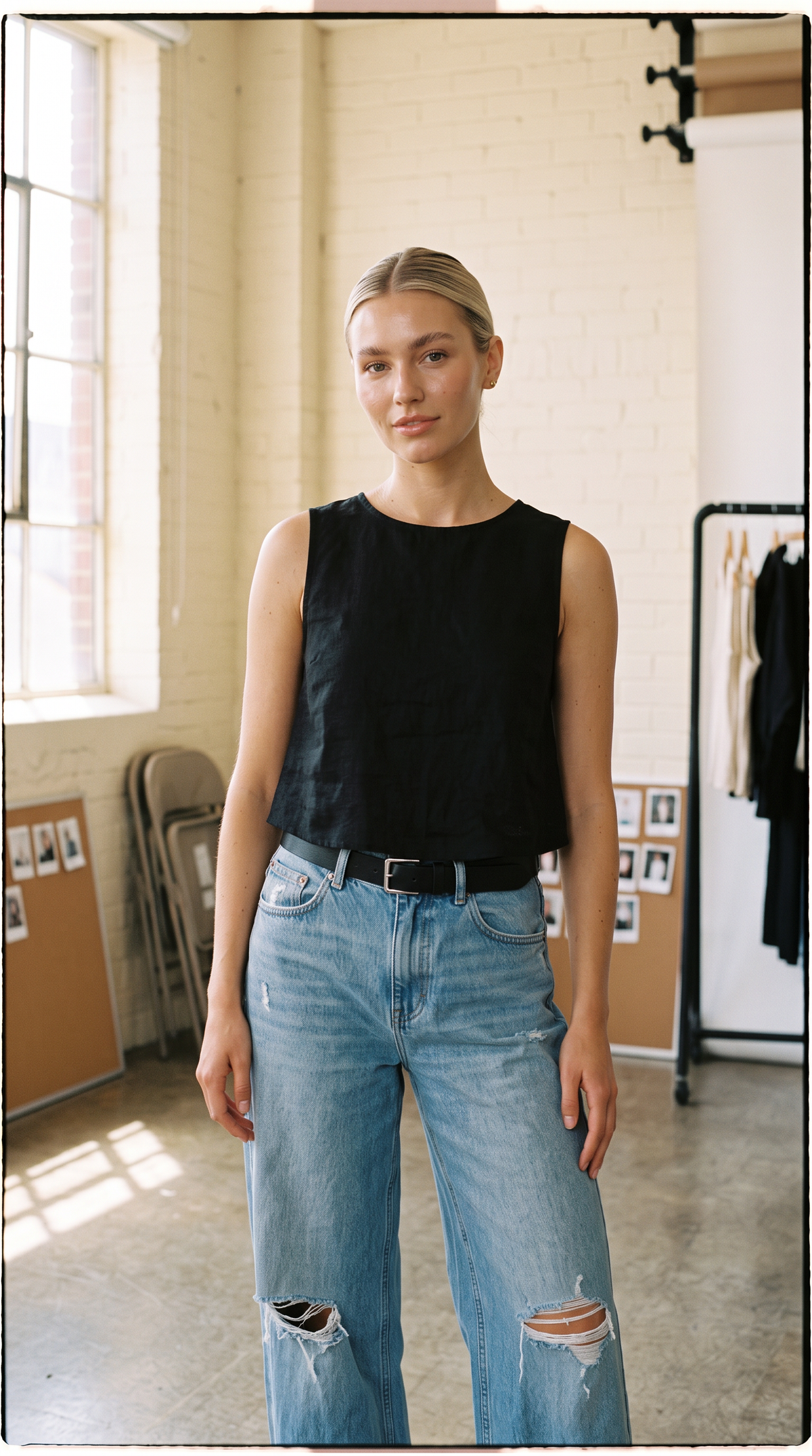 Nina Linen Tank Black-Isabeyphotography-2