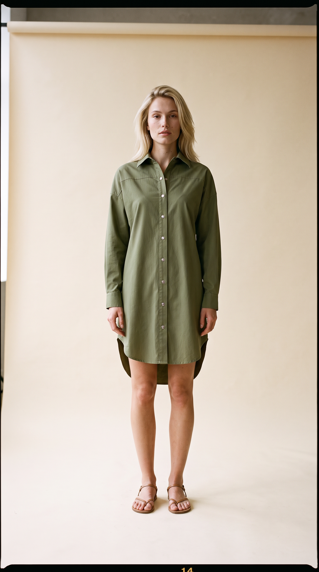 Sally Shirtdress in Olive