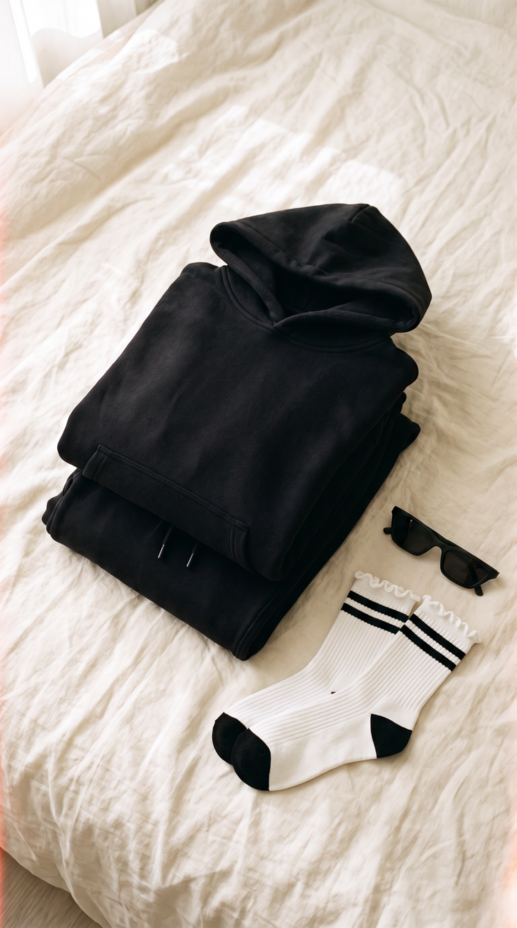 Linden Sawyer Black flat lay