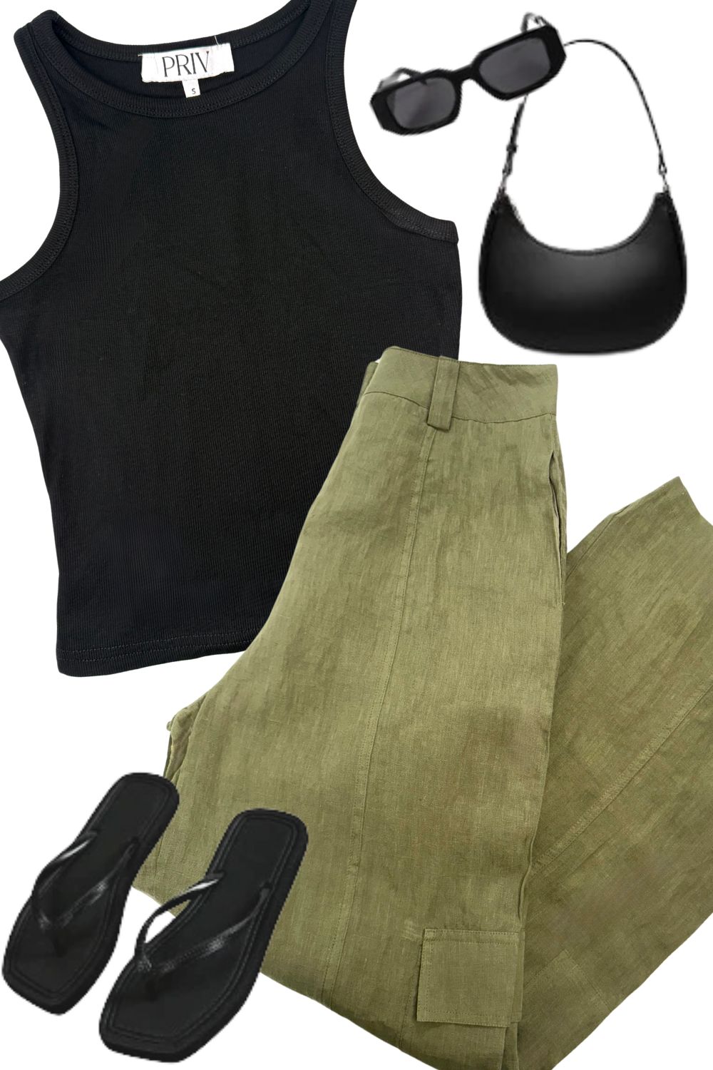 Etta Basic Tank with Racer Back in Black