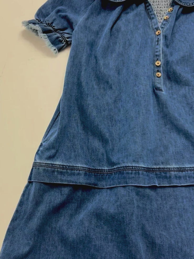 jennie denim dress Jennie Smocked Denim Dress