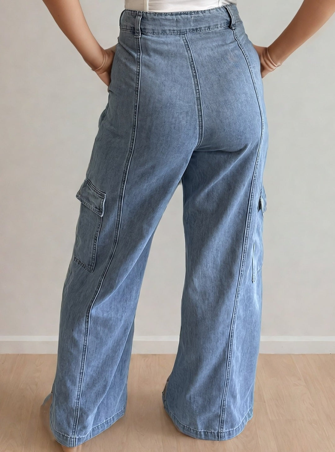Nora Light Denim Cargo Pant